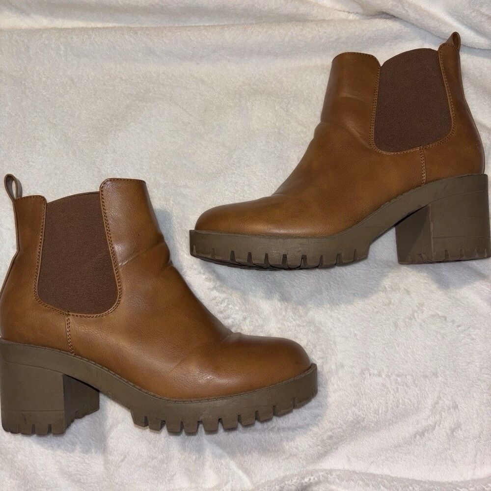 Top Moda Bianca Ankle Boots 9 Tan